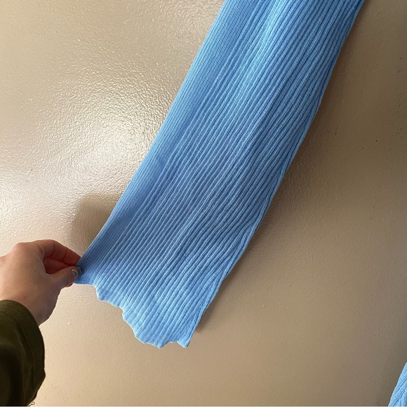 SER.O.YA Galli Mini Dress blue ribbed knit mini off shoulder Sweater Revolve XXS - Picture 9 of 10